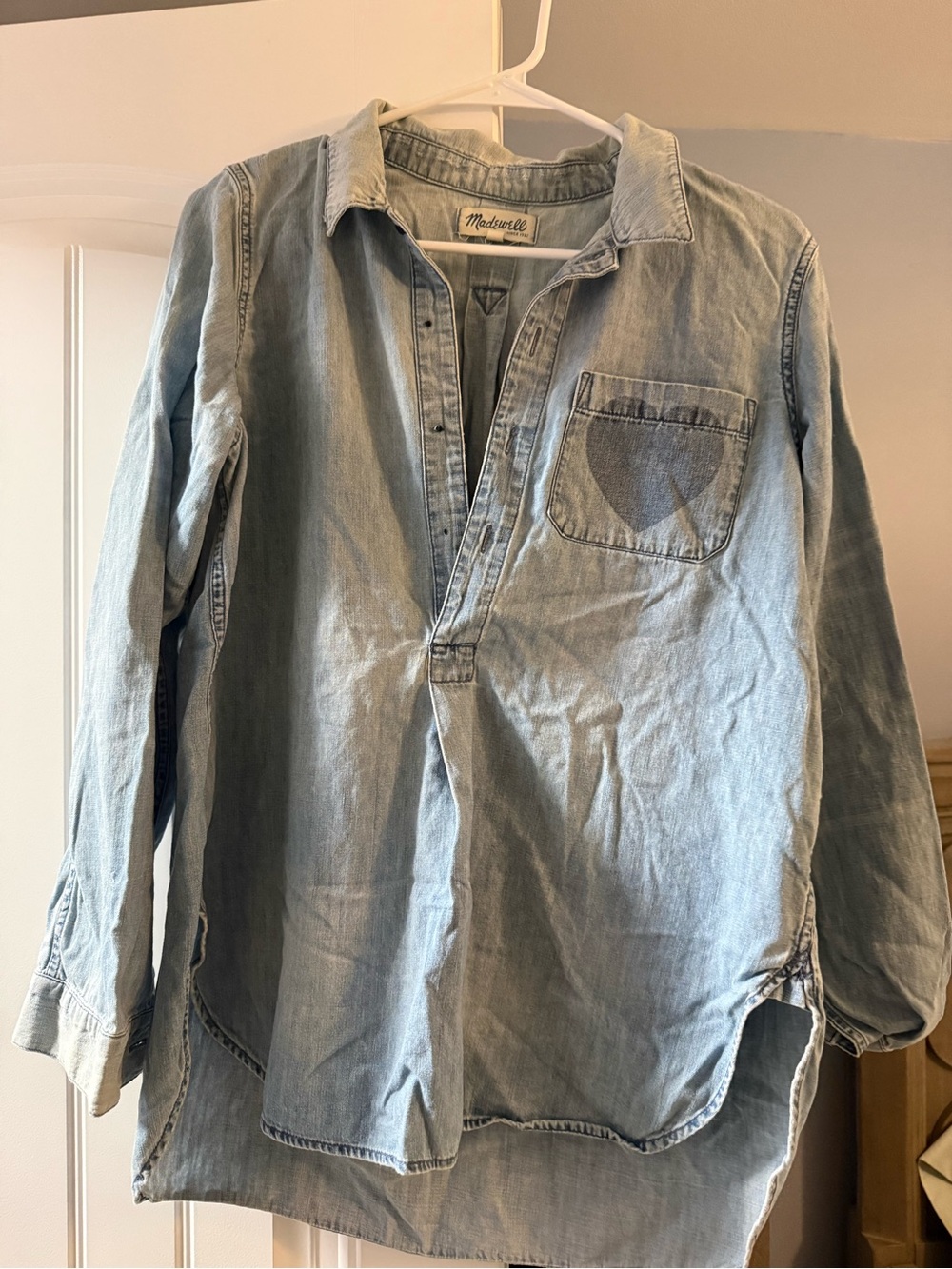 Madewell Light Blue Denim Pullover Shirt